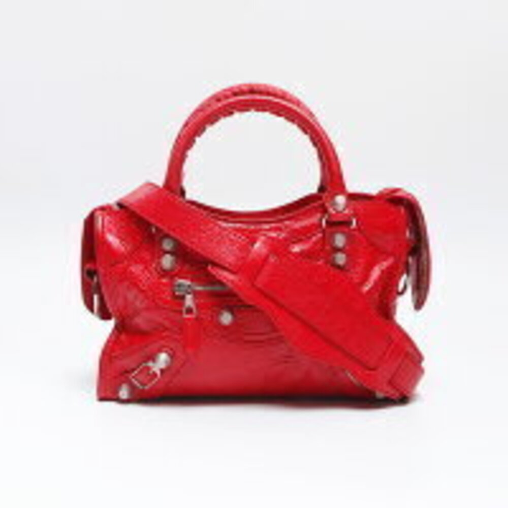 Balenciaga Giant City Leather Shoulder Bag Red - Picture 2 of 13